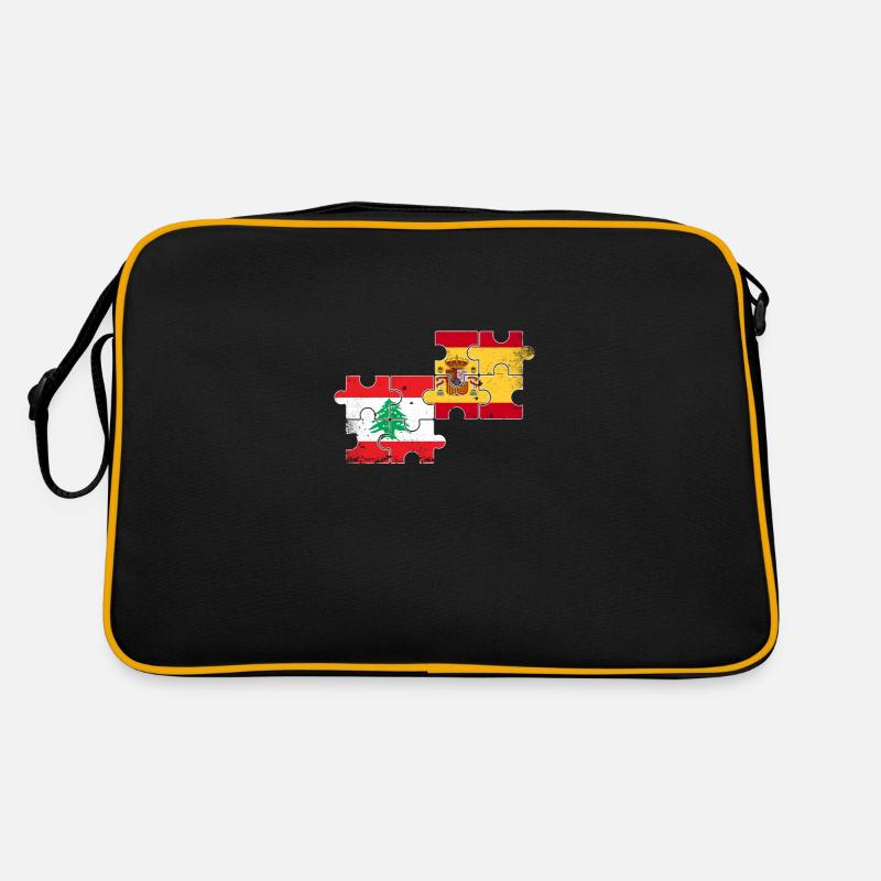 Libanon Spanien Vintage Flagge Spanisch Libanese Retro Tasche