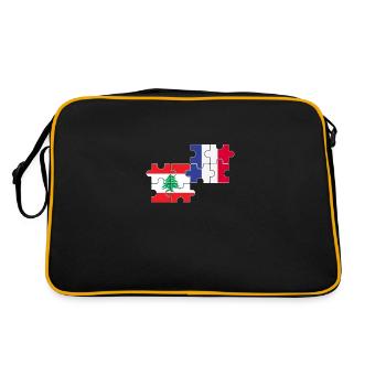 Liban France Drapeau Français Libanais - Sac Retro - noir/or - Dos