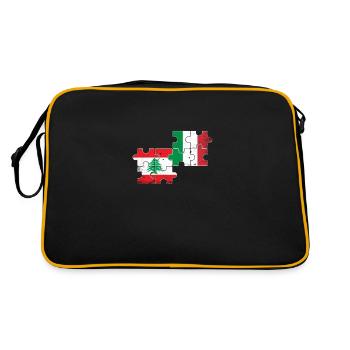Liban Italie Vintage Drapeau Libanais - Sac Retro - noir/or - Dos