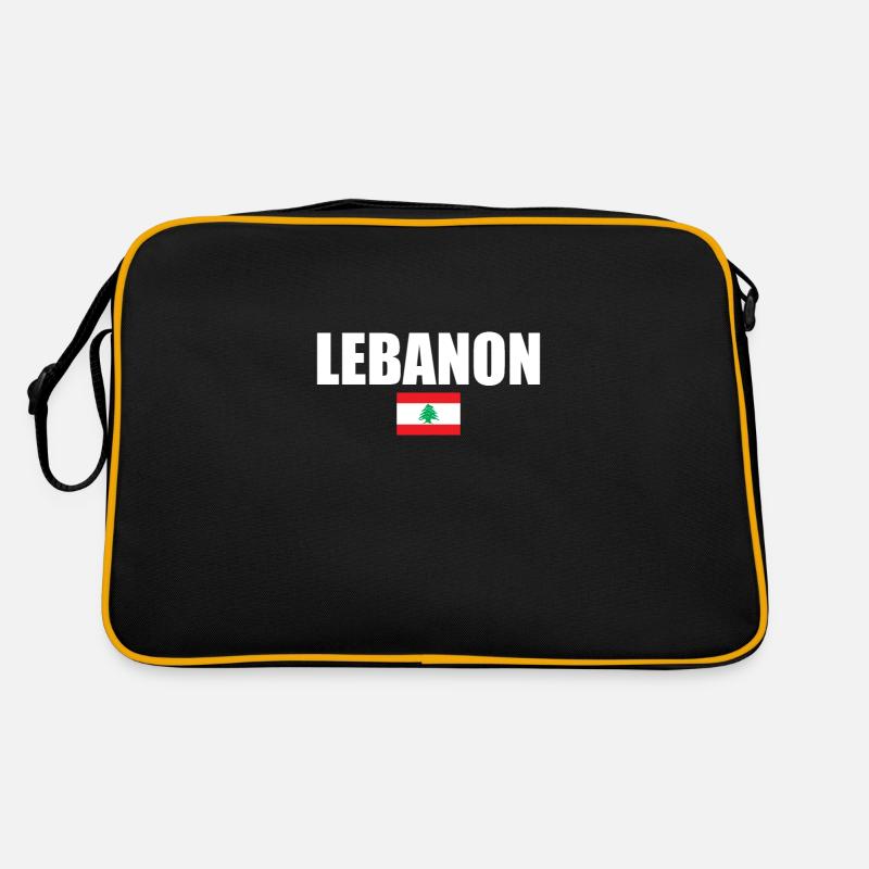 Libanon Libanesische Flagge Libanese - Retro Tasche - Schwarz/Gold