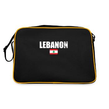 Liban Vintage Libanais Drapeau Libanais - Sac Retro - noir/or - Dos