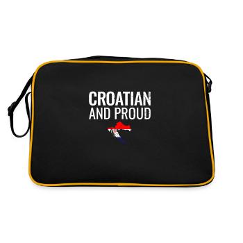 Croatian And Proud Croatia Vintage Flag Croatia - Retro Bag - black/gold - Back
