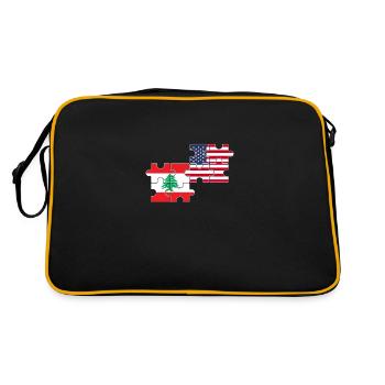 Liban États-Unis Drapeau Américain Libanais - Sac Retro - noir/or - Dos