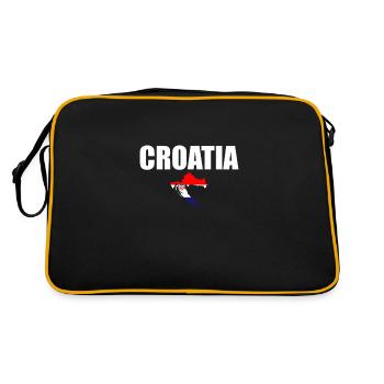 Croatie Croatie Carte Croatie Drapeau Croatie - Sac Retro - noir/or - Dos