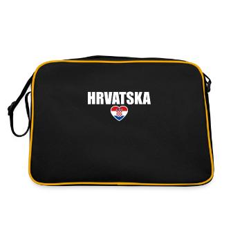 Hrvatska Heart Croatia Croatian Flag Croatia - Retro Bag - black/gold - Back