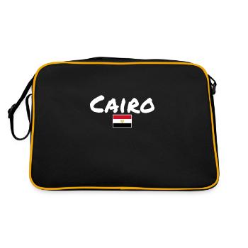 Le Caire, Egypte, Egypte, Drapeau Egyptien Egyptien - Sac Retro - noir/or - Dos