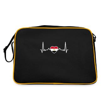 Egypte Heartbeat Drapeau égyptien Egyptien - Sac Retro - noir/or - Dos
