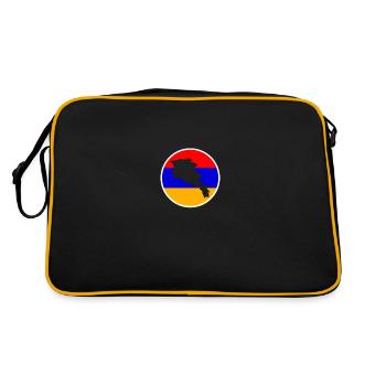 Armenia Map Armenian Flag Armenians - Retro Bag - black/gold - Back