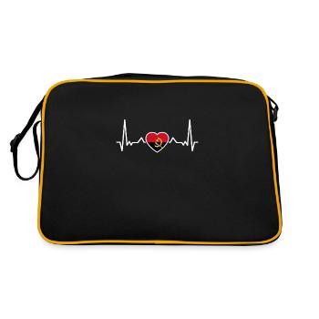 Angola Heartbeat Drapeau angolais Angola - Sac Retro - noir/or - Dos