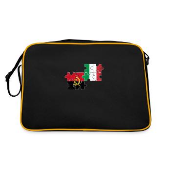 Angola Italie Vintage drapeau angolais - Sac Retro - noir/or - Dos