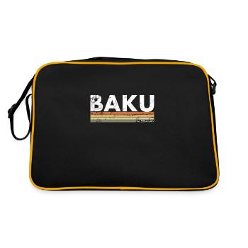 Baku Vintage Azerbaijan Aserbaidschan - Retro Tasche - Schwarz/Gold - Hinten