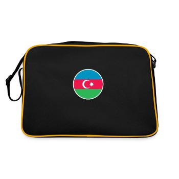 Aserbaidschan Aserbaidschanische Flagge - Retro Tasche - Schwarz/Gold - Hinten