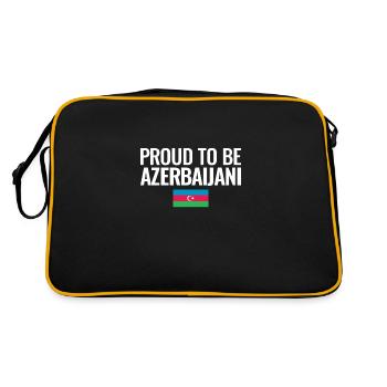 Proud To Be Azerbaijani Aserbaidschan Flagge - Retro Tasche - Schwarz/Gold - Hinten