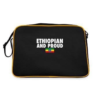 Éthiopien Et Fier Ethiopie Drapeau Éthiopien - Sac Retro - noir/or - Dos