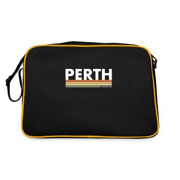 Perth, Australie Retro Australie Australienne - Sac Retro - noir/or - Dos