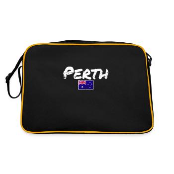 Perth Australie Vintage drapeau australien - Sac Retro - noir/or - Dos