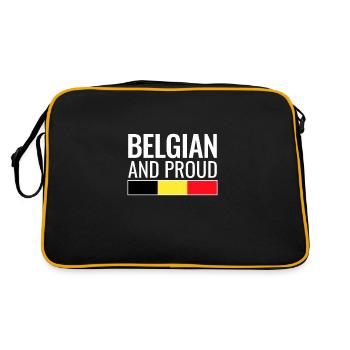 Drapeau belge et fier de la Belgique - Sac Retro - noir/or - Dos