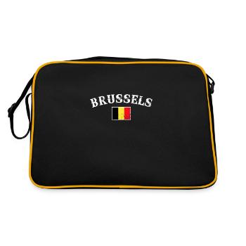 Bruxelles Belgique Vintage Belgique Drapeau Belge - Sac Retro - noir/or - Dos