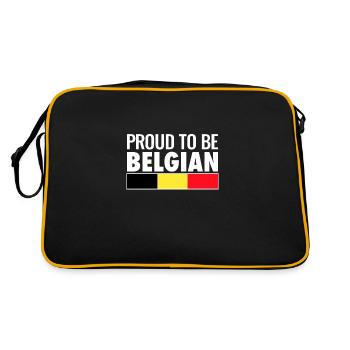 Fier d’être Belge Belgique Drapeau Belge - Sac Retro - noir/or - Dos