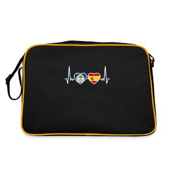 Belize Espagne Heartbeat Drapeau Belizer - Sac Retro - noir/or - Dos