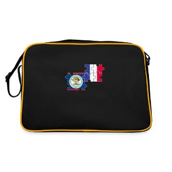 Belize France Drapeau Belizer - Sac Retro - noir/or - Dos