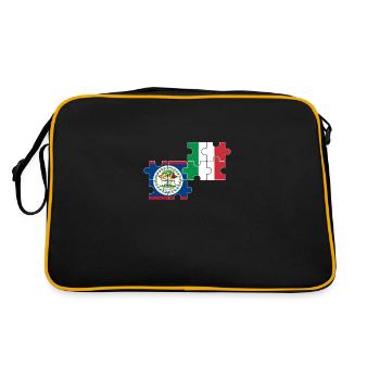 Belize Italie Drapeau Belizer - Sac Retro - noir/or - Dos