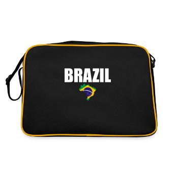 Carte Brésil Brésil Drapeau brésilien - Sac Retro - noir/or - Dos