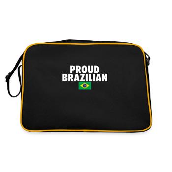 Fier Brésil Brésil Drapeau brésilien - Sac Retro - noir/or - Dos