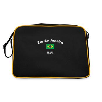 Rio de Janeiro Brésil Brésil Drapeau - Sac Retro - noir/or - Dos