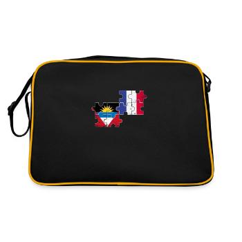 Antigua and Barbuda France Vintage Flag - Retro Bag - black/gold - Back