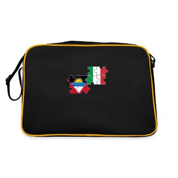 Antigua and Barbuda Italy Flag Antiguan - Retro Bag - black/gold - Back