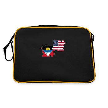 Antigua and Barbuda USA Flag Antiguan - Retro Bag - black/gold - Back