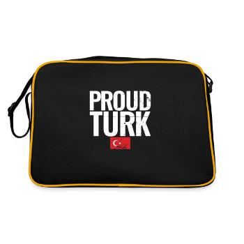 Fier Turc Vintage Turquie Drapeau Turc Turc - Sac Retro - noir/or - Dos