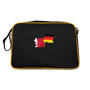 Bahrain Deutschland Flagge Bahraini - Retro Tasche - Schwarz/Gold - Hinten