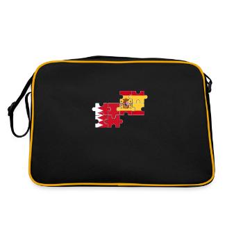 Bahrain Spanien Flagge Bahraini - Retro Tasche - Schwarz/Gold - Hinten