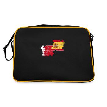 Bahrain Spanien Vintage Flagge Bahraini - Retro Tasche - Schwarz/Gold - Hinten