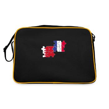 Bahrain Frankreich Flagge Bahraini - Retro Tasche - Schwarz/Gold - Hinten