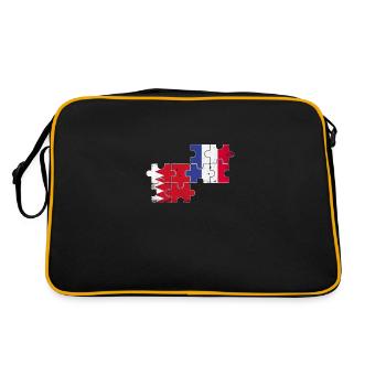 Bahrain Frankreich Vintage Flagge Bahraini - Retro Tasche - Schwarz/Gold - Hinten