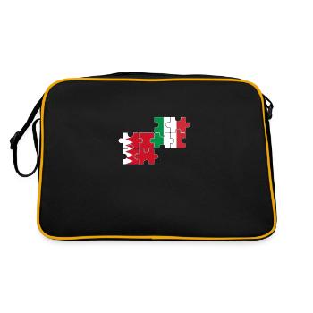 Bahrain Italien Flagge Bahraini - Retro Tasche - Schwarz/Gold - Hinten