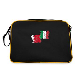 Bahrain Italien Vintage Flagge Bahraini - Retro Tasche - Schwarz/Gold - Hinten