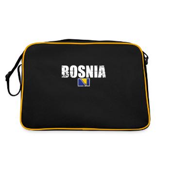 Bosnia Bosnia Vintage Bosnian Flag Bosnian - Retro Bag - black/gold - Back