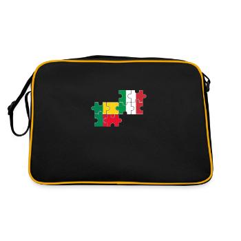 Bénin Italie Drapeau Béninois - Sac Retro - noir/or - Dos