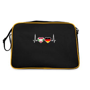 Burundi Germany Vintage Heartbeat Flag - Retro Bag - black/gold - Back