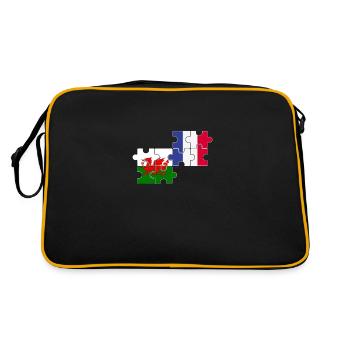 Wales France Flag French Welsh - Retro Bag - black/gold - Back