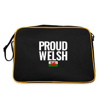 Proud Welsh Wales Welsh Flag Welsh - Retro Bag - black/gold - Back