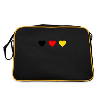Germany German Flag German - Retro Bag - black/gold - Back