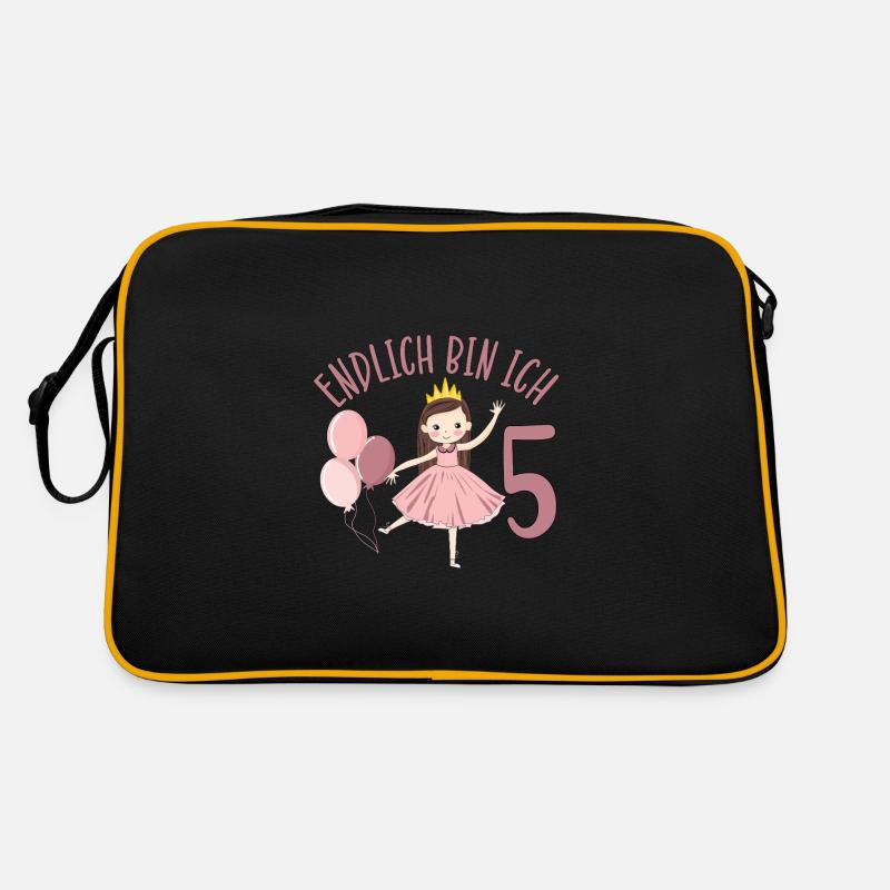Prinzessin Geburtstagshirt Endlich 5 Jahre Mädchen Retro Tasche
