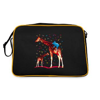 02 giraffe, koala, hummingbirds, butterflies - Retro Bag - black/gold - Back