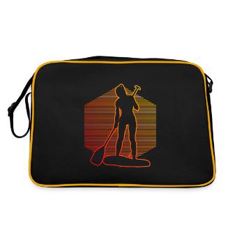 Standup Paddling Men's Women's Standup Paddleboard - Retro Bag - black/gold - Back