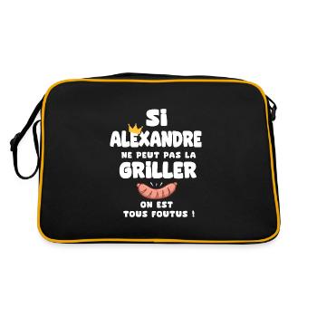 Alexandre roi barbecue cadeau alexandre fêtes - Sac Retro - noir/or - Dos